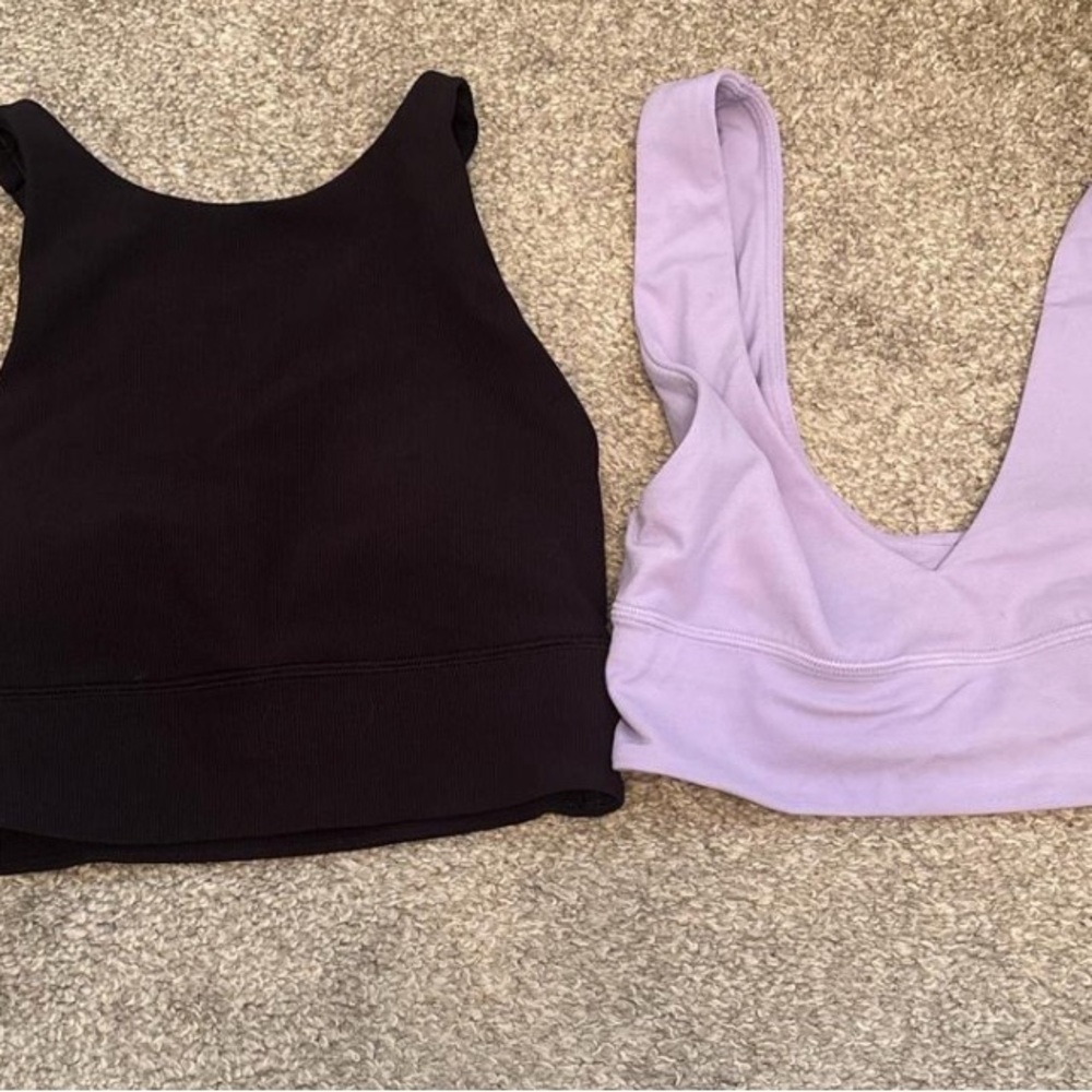 lululemon athletica Black and Lavender Tops